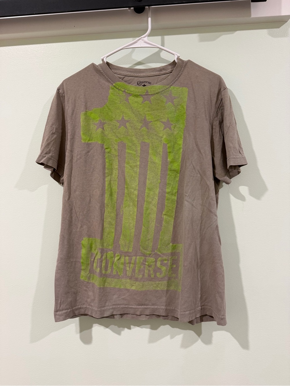Converse Men's Olive Tee with Lime Graphic